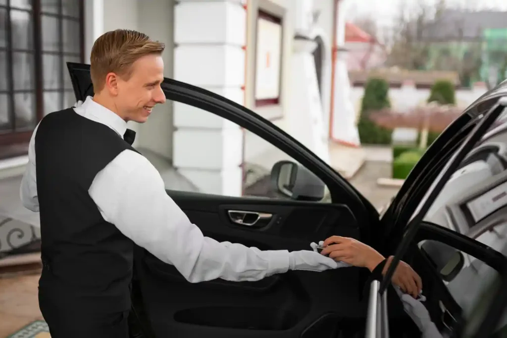 Professional chauffeur service with luxury car and punctual pickup by MDC Chauffeurs Service