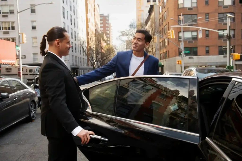 Professional airport chauffeur meet and greet service with luggage assistance and luxury transfer car
