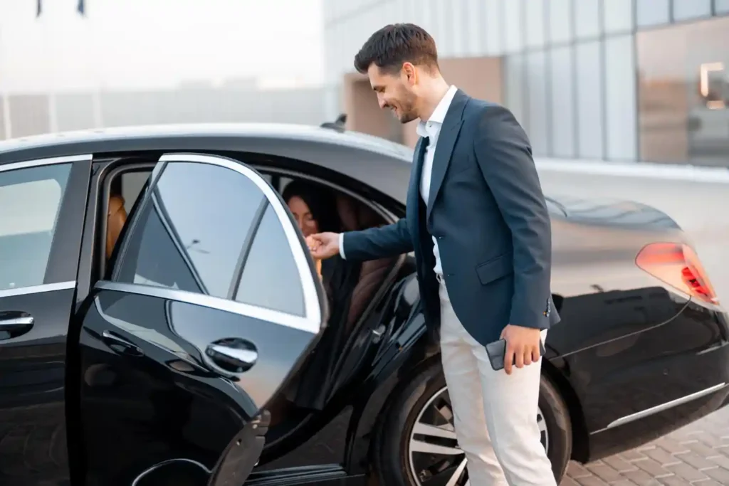 Luxury Mercedes S-Class chauffeur-driven car providing premium executive travel service